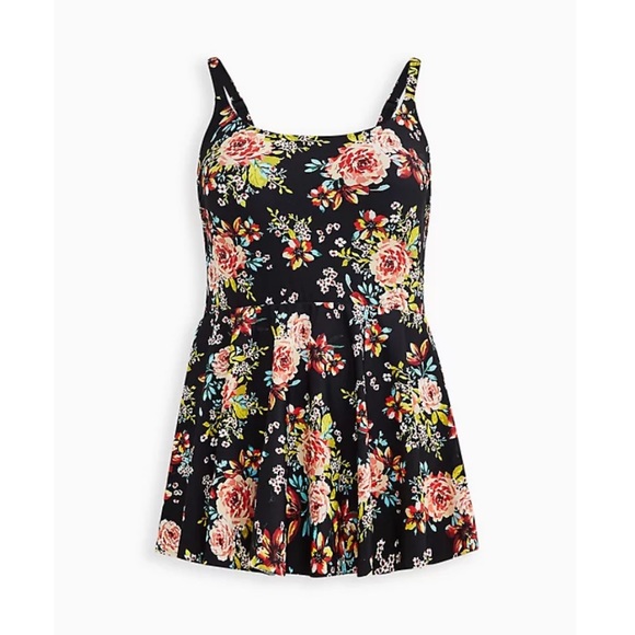 Torrid 2 SHORT LENGTH SIDE TIE SWIM DRESS - FLORAL - Picture 5 of 13